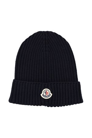 Blue virgin wool beanie hat MONCLER KIDS | J29543B00012M1131742